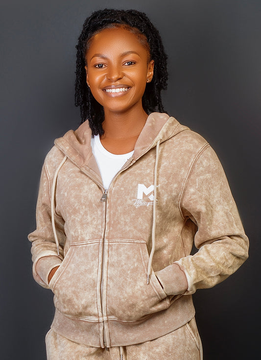 Hoodie - Beige Snow Wash