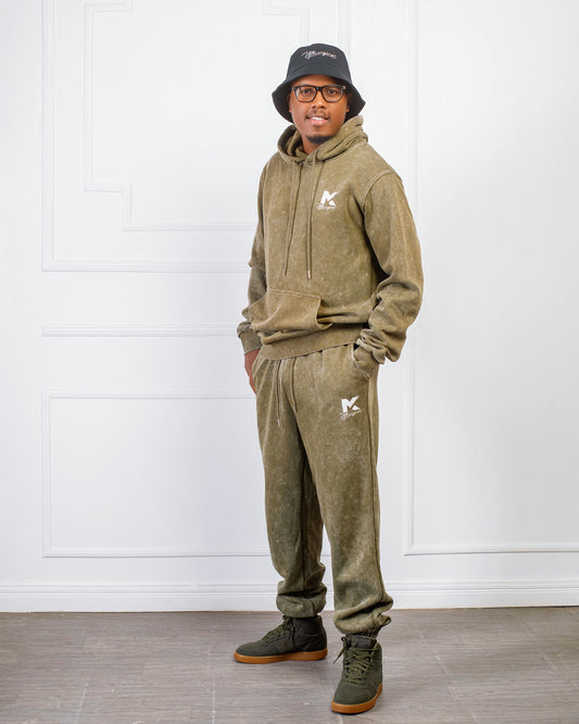 Sweat Suit - Jungle Green Snow Wash